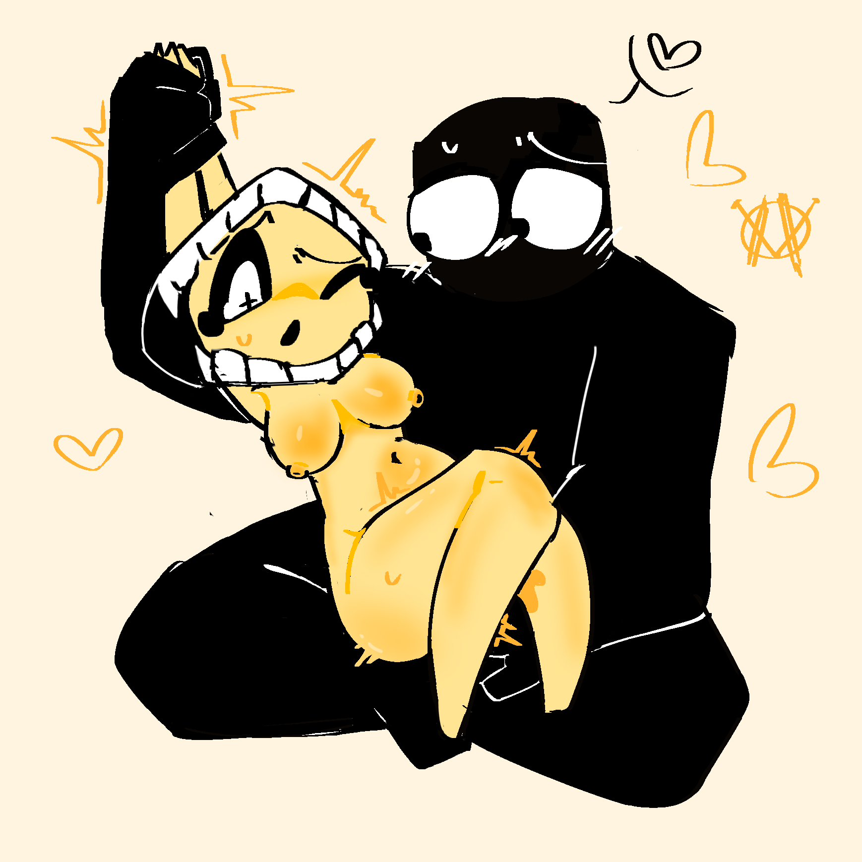 1boy, 1girls, artist request, fingering, grace (roblox), john grace (grace), roblox, roblox game, seesay (grace), size difference, source request, struggling, sweatdrop, tagme