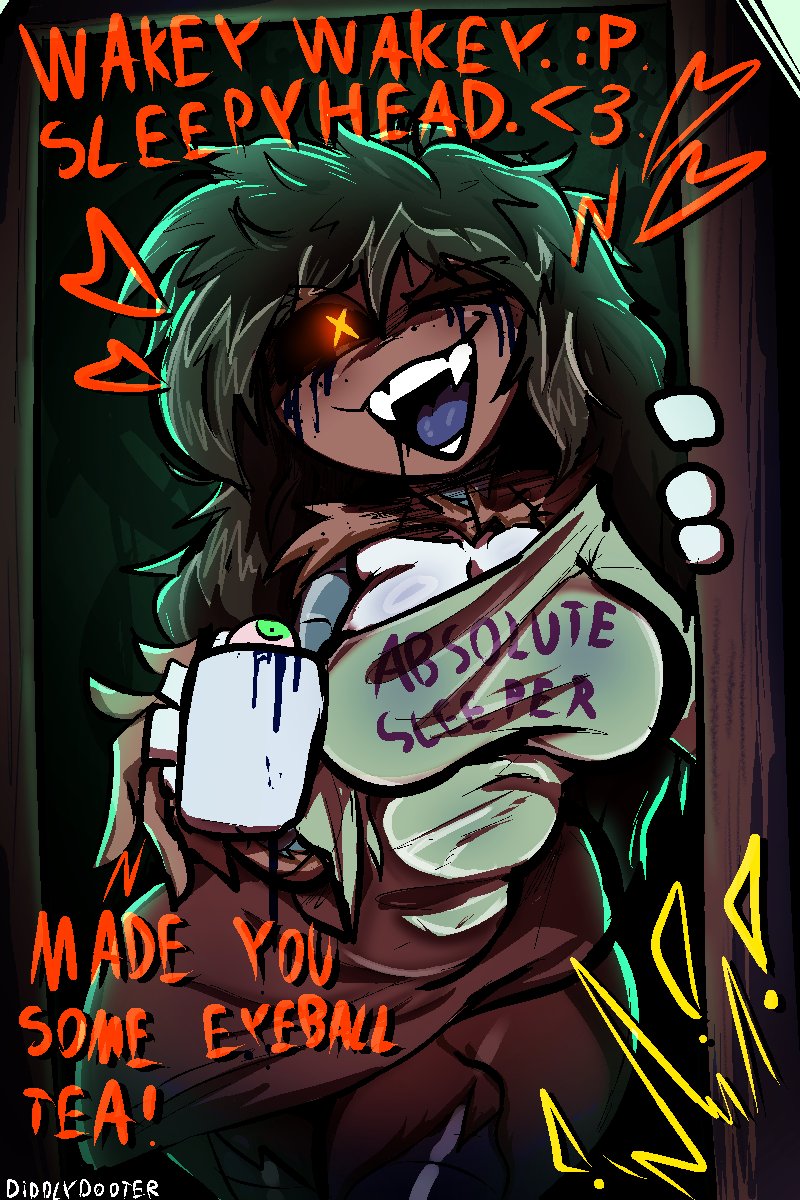 1girls, black hair, boobs, breast, cyn (murder drones), cyntessa (murder drones), dark-skinned female, diddlydooter1, female, female focus, female only, green shirt, murder drones, skinwalker, solo, solo female, solo focus, x eyes