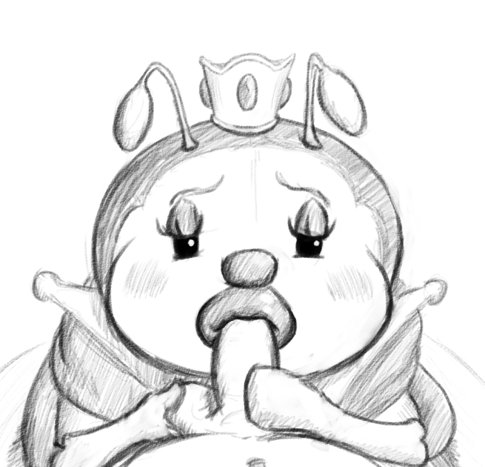 1boy 1boy1girl 1girls anthro_penetrated arthropod bee big_lips fellatio female honey_queen human insects interspecies lips male male/female male_human/female_anthro mammal mario_(series) monochrome nintendo oral oral_penetration oral_sex penis pov queen_bee sex super_mario_galaxy unknown_artist