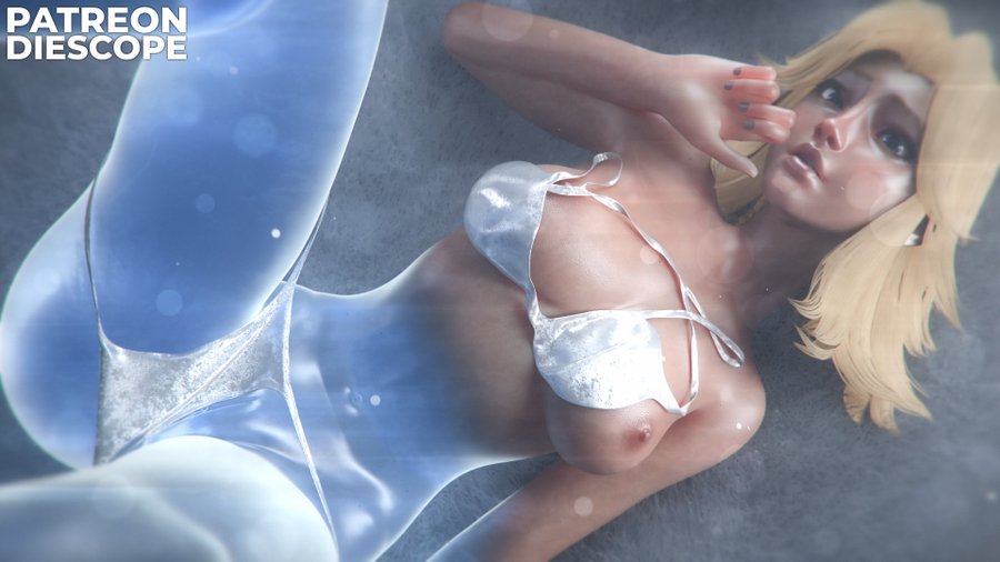 1girls, 3d, ability indecency, blonde female, blonde hair, bra, breasts, breasts out, clothes removed, diescope, fantastic four, feet up, female, female only, invisible woman, invisible woman (marvel rivals), light skin, light-skinned female, looking at viewer, marvel, marvel comics, marvel rivals, panties, partially invisible, see-through, solo, sue richards, sue storm, translucent, underwear