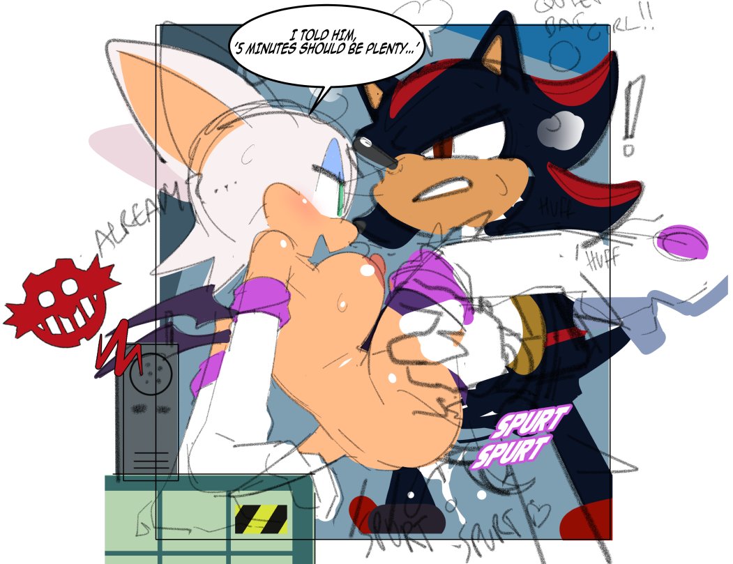 2d, anthro, ass, bat, big ass, big breasts, blue eyeshadow, boots, breasts, dialogue, elbow gloves, eyeshadow, female, gloves, green eyes, hedgehog, male, male/female, naked, nipples, nude, penis, premature ejaculation, pussy, red eyes, rouge the bat, sega, shadow the hedgehog, sonic (series), sonic the hedgehog (series), tail, thigh boots, vaginal penetration, watatanza, white fur, wide hips, wings