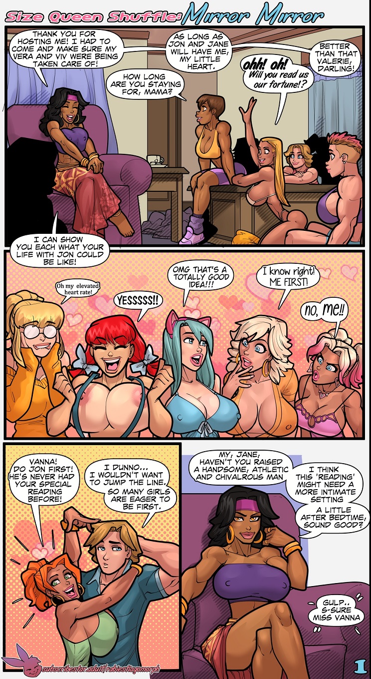 11girls, 1boy, 6+girls, abs, bare arms, bare breasts, bare legs, bare shoulders, bare thighs, barefoot, big breasts, bikini, bikini top, black hair, blonde hair, booty shorts, bra, bracelets, breasts, brown hair, color, comic, earrings, english text, female, fit female, harem, herron house (series), hi res, huge breasts, jacqui herron, jane herron, jenna herron, jon herron, judith herron, large breasts, light skin, light-skinned female, long hair, long sleeve shirt, long sleeves, male, male/female, milf, multiple females, multiple girls, muscles, muscular, muscular female, my mom and sister are size queen sluts, nipples, no bra, older female, orange hair, overalls, page 1, rabies-t-lagomorph, shorts, shortstack, tagme, tank top, tanned, tanned female, tanned skin, text, text bubble, thick thighs, vanna herron, vera herron, victoria herron, violet herron, younger female, younger male