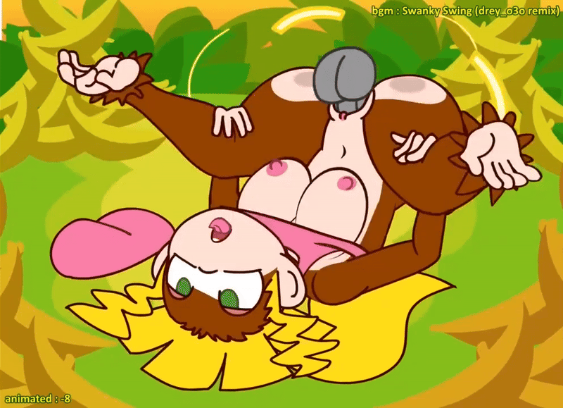 1boy 1girls 2021 20s animated anthro ass balls big_ass big_breasts big_butt big_penis blonde_hair bouncing_breasts breasts disembodied_penis dixie_kong dixie_kong_animation_(minus8) donkey_kong_(series) female green_eyes human_on_anthro jungle large_breasts large_penis lying male male_human/female_anthro minus8 penis penis_in_pussy piledriver_position ponytail sex tagme tongue tongue_out