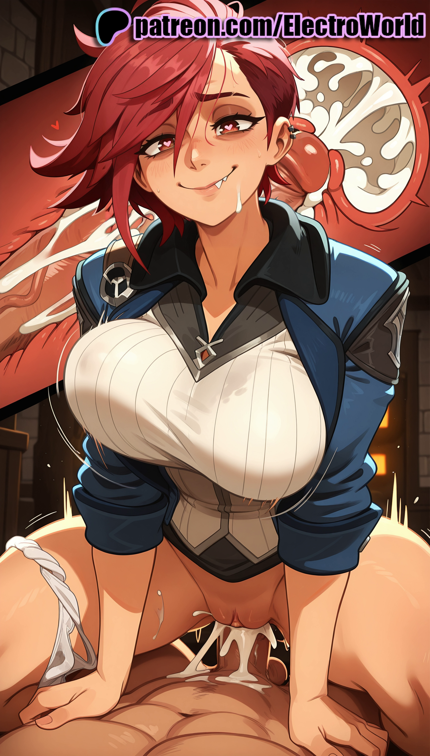1boy, 1girls, 2025, ai generated, arcane, arcane vi, artist name, bottomless, breasts, bust, chest, clothed sex, cock, cowgirl position, cross section, cum, cum in pussy, cum on face, cum pool, cumdrip, dick, ejaculation, electroworld, excessive cum, facial, female, female on top, fucking, hi res, high quality, high resolution, highres, intercourse, internal cumshot, league of legends, love making, male, overflow, panties, panties around one leg, patreon, patreon username, penetration, penis, pussy, red hair, riding, riot games, sex, sex from behind, sexual intercourse, smile, stable diffusion, straddling, straight, uncensored, underwear, uterus, vaginal penetration, vi, watermark, x-ray
