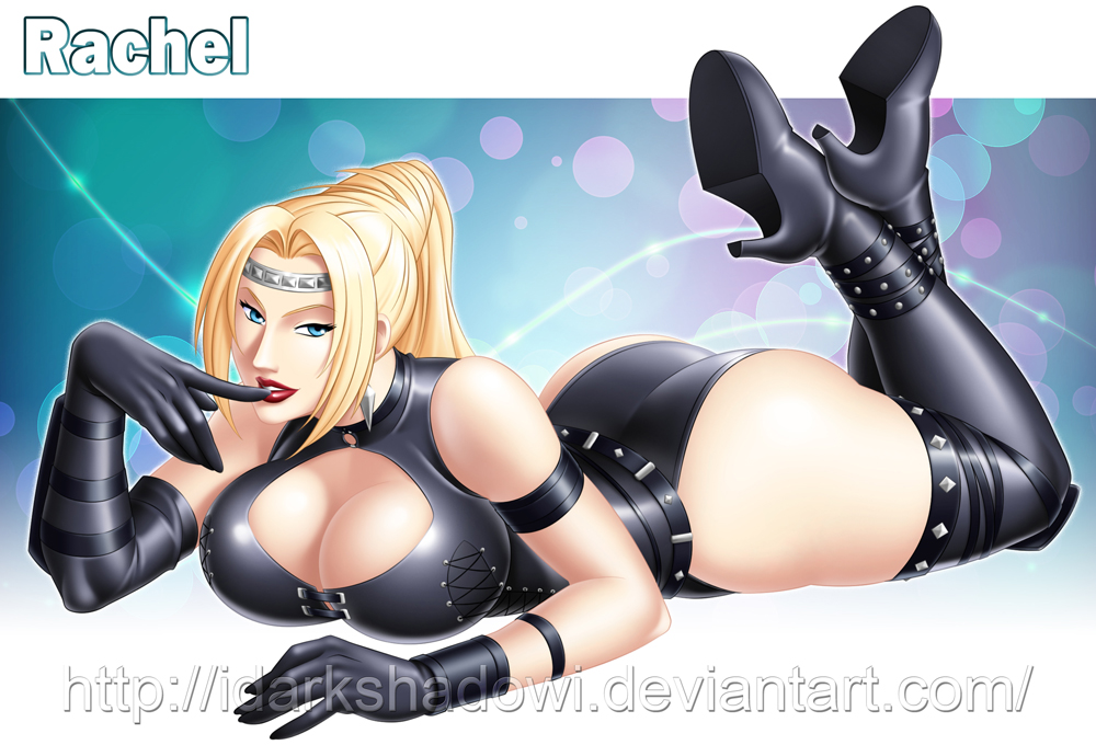 1girls 2d 2d_(artwork) ass big_ass big_breasts black_elbow_gloves blonde_female blonde_hair blonde_hair_blue_eyes blonde_hair_female blue_eyes boots breasts character_name cleavage dat_ass dead_or_alive dead_or_alive_5_last_round deviantart_username digital_drawing_(artwork) digital_media_(artwork) earrings elbow_gloves female finger_on_own_lip fringe gloves huge_breasts human human_only kunoichi large_breasts leather_elbow_gloves leather_leotard leotard light-skinned_female light_skin lipstick looking_at_viewer lying ninja_gaiden parted_bangs ponytail rachel_(ninja_gaiden) red_lipstick smooth_skin solo solo_female studded_leather tecmo thedarkness thick_ass thick_thighs thighhighs thighs video_game_character video_game_franchise white_border