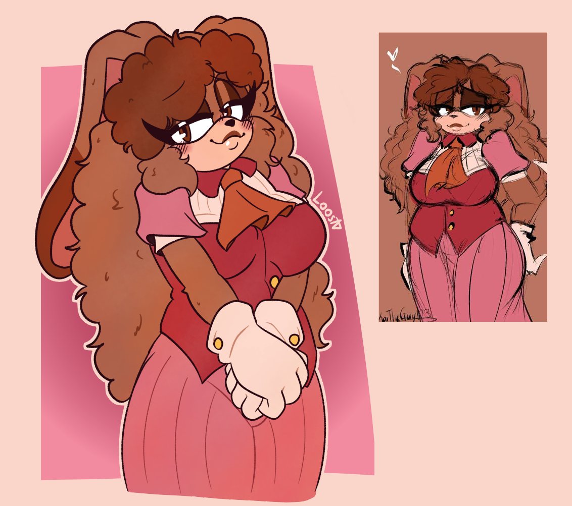 1girls, 2d, 2d artwork, background, big breasts, blush, breasts, brown hair, clothed, clothing, female, furry, furry only, looking at viewer, lustree, rabbit, reference image, sonic (series), sonic the hedgehog (series), suggestive, vanilla the rabbit, vanilla the rabbit (kailewds)