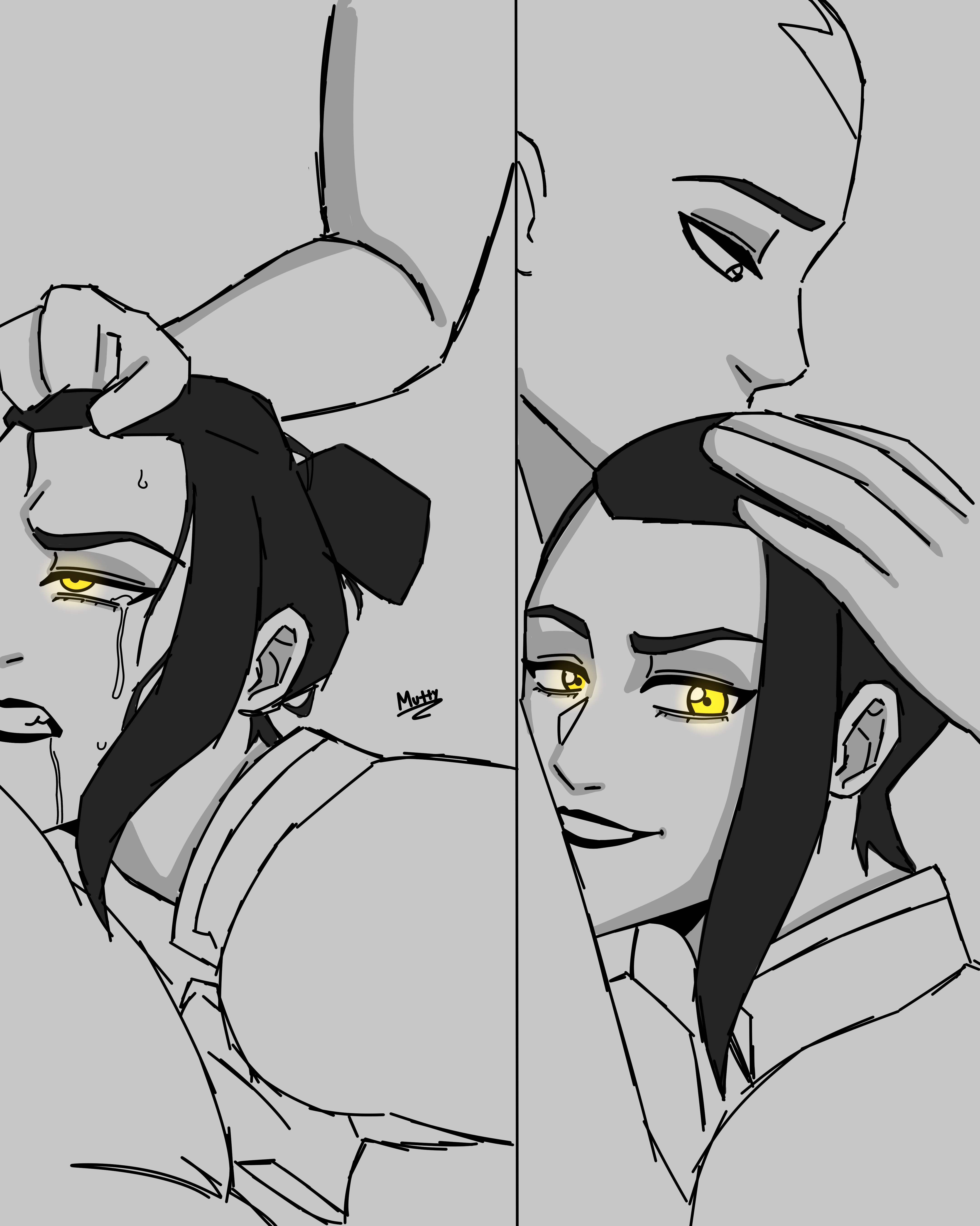 aang, avatar legends, avatar the last airbender, azula, azulaang, characters:, comic, cuddling, cute, doodle, drooling, eyes rolling back, implied sex, messy hair, mutty, nickelodeon, pulling hair, sketch, sometimes like this also like that