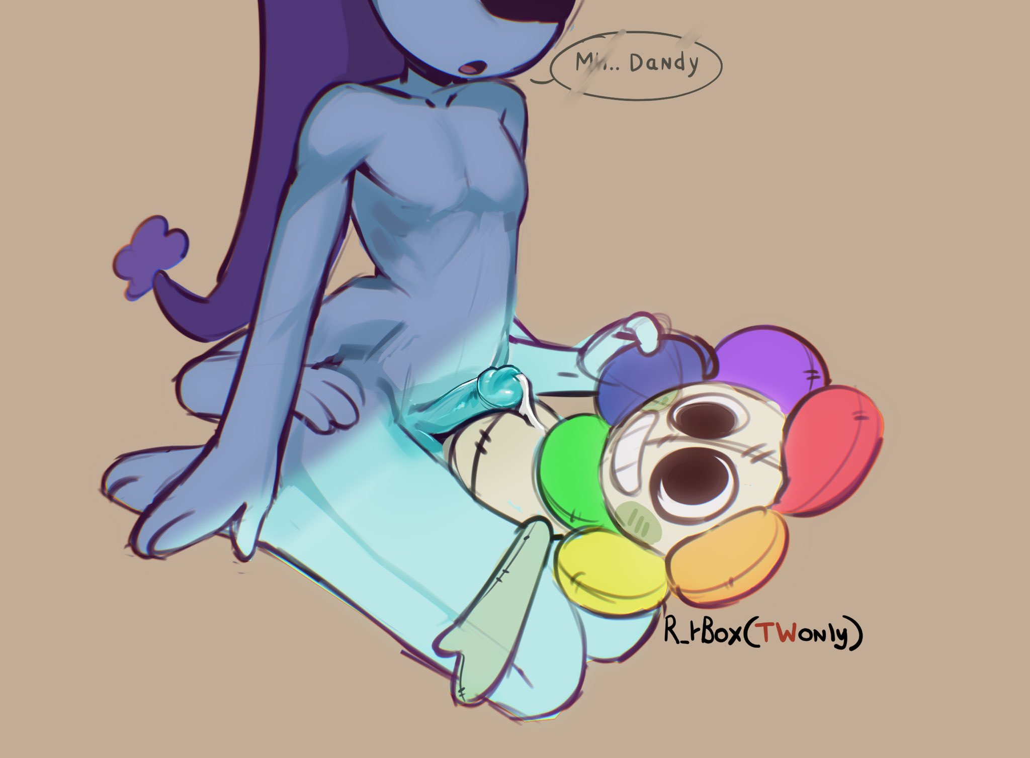 astro (dandy's world), cum, dandy (dandy's world), dandy's world, moonflower (dandy's world), plushie, plushophilia, r rbox