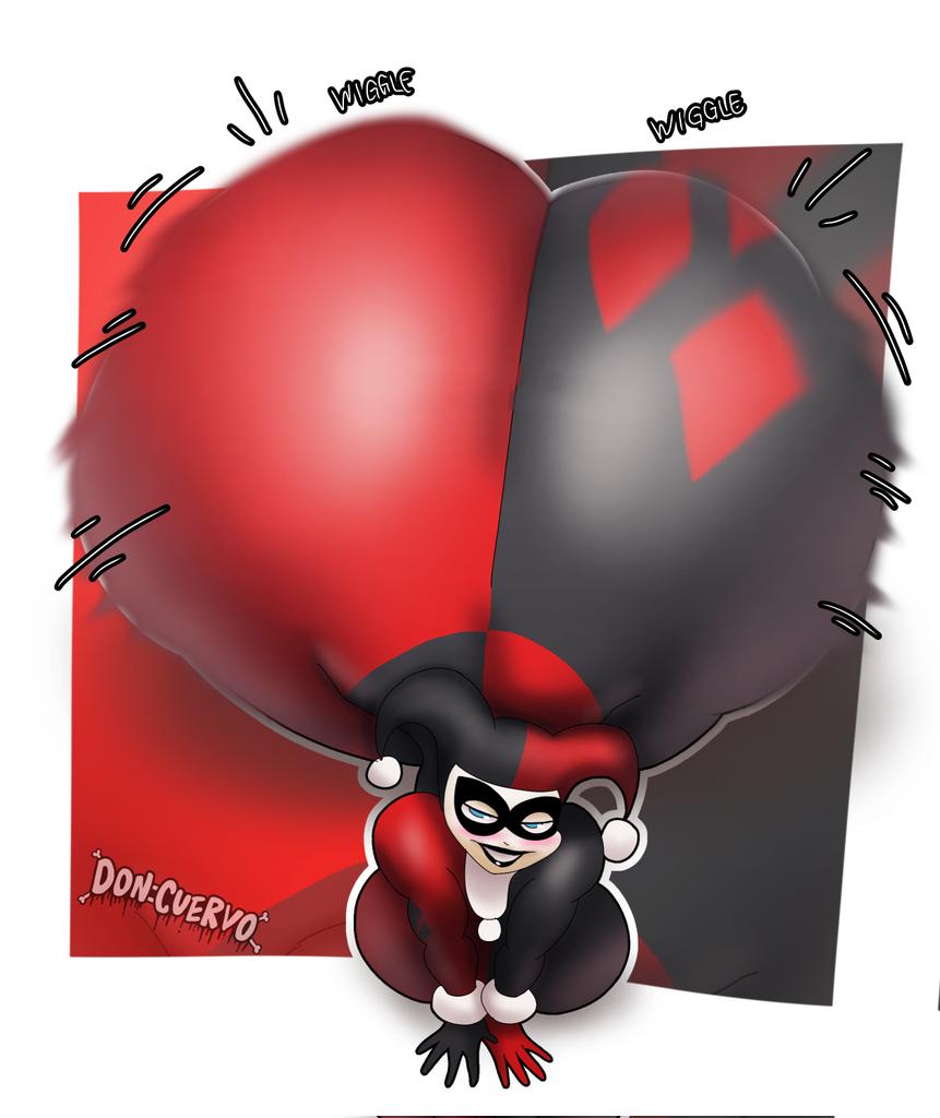 1girls, ass, bodysuit, dc, dc comics, female, female only, gigantic ass, harley quinn, harley quinn (classic), human, hyper ass, massive ass, solo, solo female, thedeathcrow05