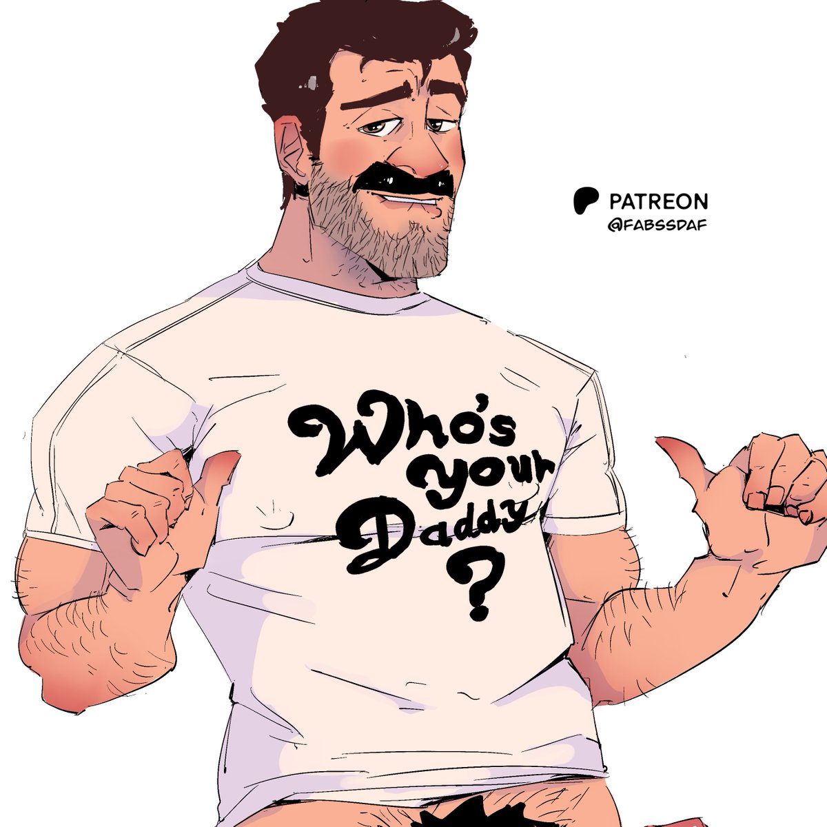 bill andersen, daddy, dilf, disney, fabssdaf, gay, hairy, hairy male, inside out, inside out 2, looking at viewer, male, male only, moustache, pixar, pubic hair, solo, solo focus, solo male