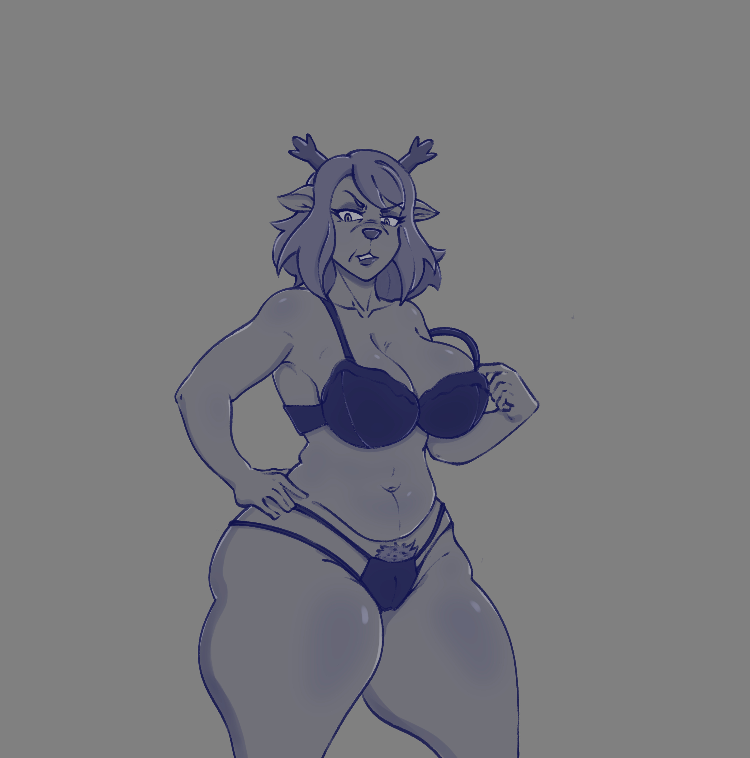 2025, 2d, 2d (artwork), 2d artwork, anthro, big breasts, breasts, carol holiday, deer, deer antlers, deer girl, deltarune, deltarune chapter 4, digital art, digital drawing (artwork), digital media (artwork), female, furry, furry female, lingerie, lingerie only, mature, mature anthro, mature female, mature woman, milf, mommy, monochrome, mother, new world deer, pubes, pubes exposed, pubic hair, pubic hair peek, reindeer, reindeer antlers, solo, solo female, tagme, thick, thick thighs, undertale (series), wide hips, x yarita