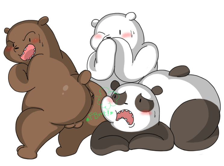 3boys anal anthro anus ass balls bear blpanda blush cartoon_network cute fart gay grizzly_(character) grizzly_bear ice_bear male mammal panda panda_(character) polar_bear sweat teeth we_bare_bears