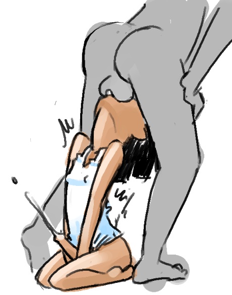 2boys, black hair, blowjob, cum, cum while sucking, dark skin, dark-skinned femboy, dark-skinned male, deep blowjob, femboy, gay, male, male on femboy, male on male, minus8, minus8 (character), naked male, original, tagme, unseen male face, white shirt