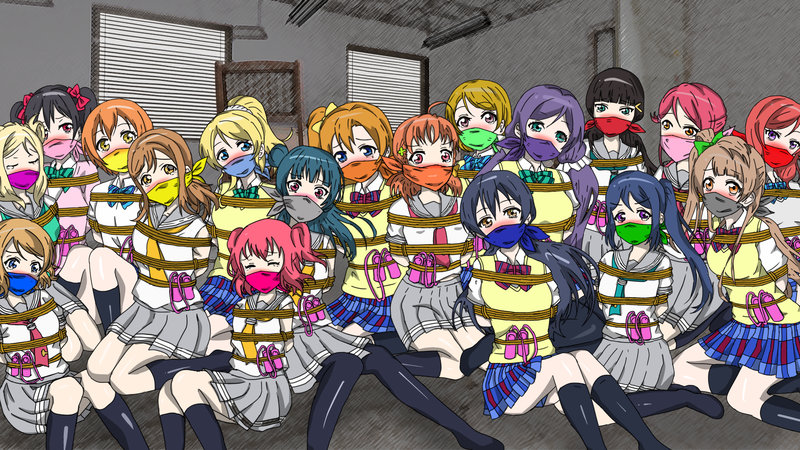 18girls 6+girls abducted arms_behind_back ayase_eli bondage bound clothed femsub gag gagged hoshizora_rin kidnapped koizumi_hanayo kousaka_honoka kunikida_hanamaru kurosawa_dia kurosawa_ruby love_live! love_live!_school_idol_project love_live!_sunshine!! matsuura_kanan minami_kotori multiple_girls multiple_subs nishikino_maki ohara_mari over_the_nose_gag raydo94 rope sakurauchi_riko school_uniform sonoda_umi takami_chika toujou_nozomi tsushima_yoshiko vibrator vibrator_under_clothes watanabe_you yazawa_nico