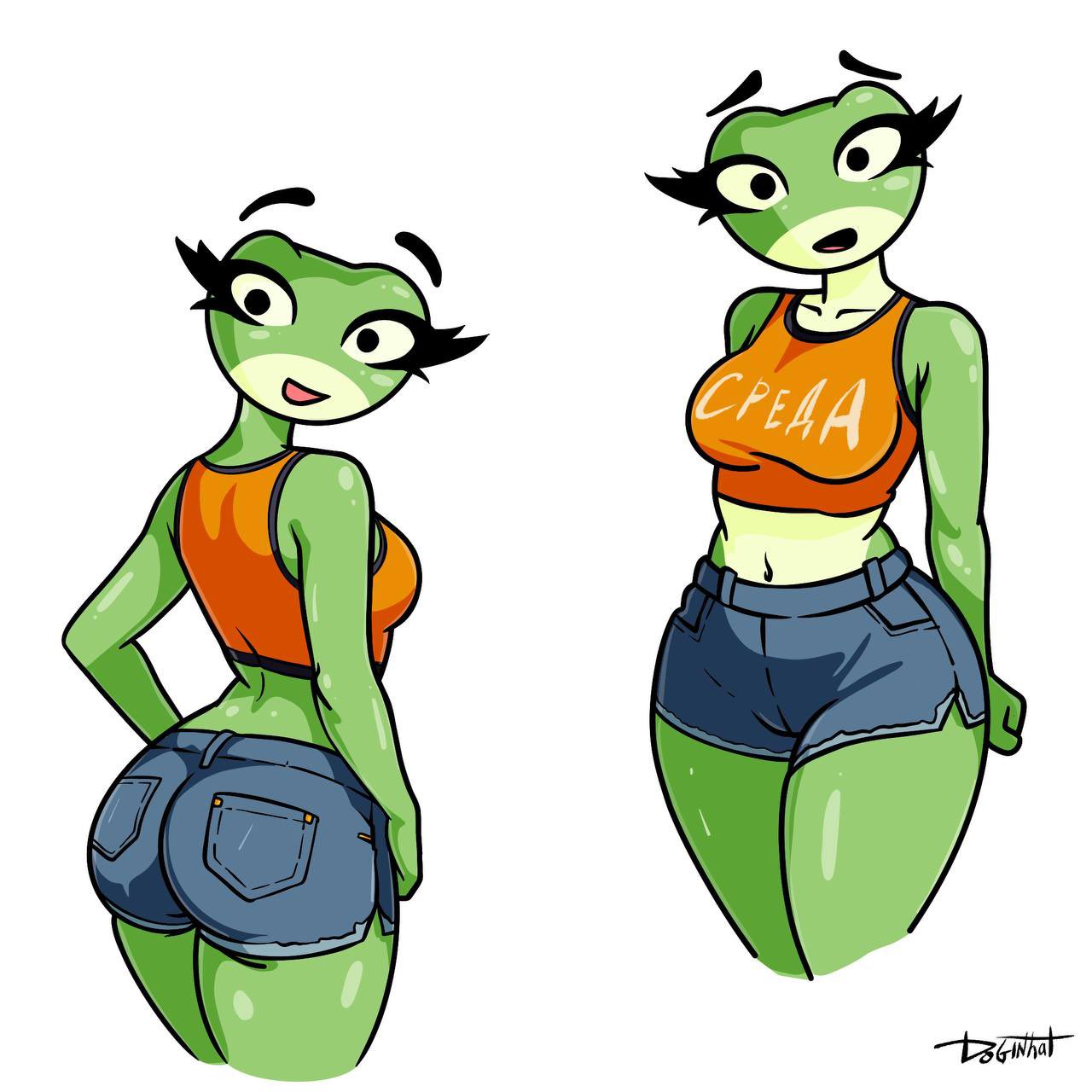 dog_in_hat frog frog_girl fully_clothed mashka_(dog_in_hat)