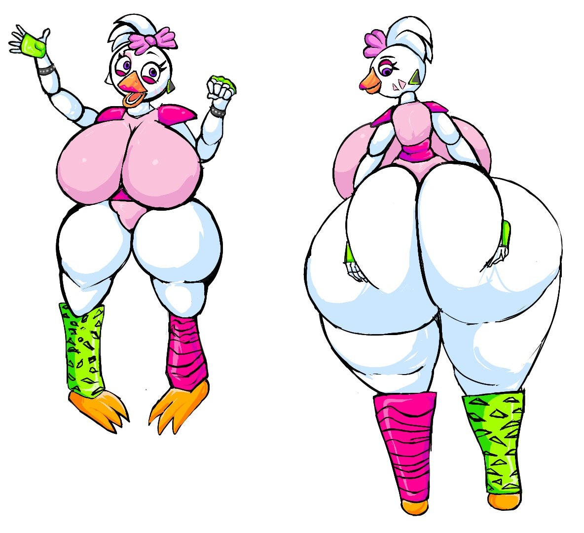 2025, 2d, 2d (artwork), 2d artwork, animatronic, animatronic female, anthro, ass, ass bigger than head, ass focus, ass grab, avian, big ass, big breasts, big butt, bird, bird girl, breasts, bubble ass, bubble butt, chicken, chicken girl, digital art, digital drawing (artwork), digital media (artwork), fat ass, female, five nights at freddy's, five nights at freddy's: security breach, fnaf, furry, furry female, galliform, gallus (genus), glamrock chica (fnaf), hyper, hyper ass, hyper breasts, hyper butt, hyper thighs, phasianid, purple eyes, robot, robot girl, scarmentor, scottgames, solo, steel wool studios, tagme, thick, thick ass, thick hips, thick legs, thick thighs, thighs, white body, white head, xxturkiaxx
