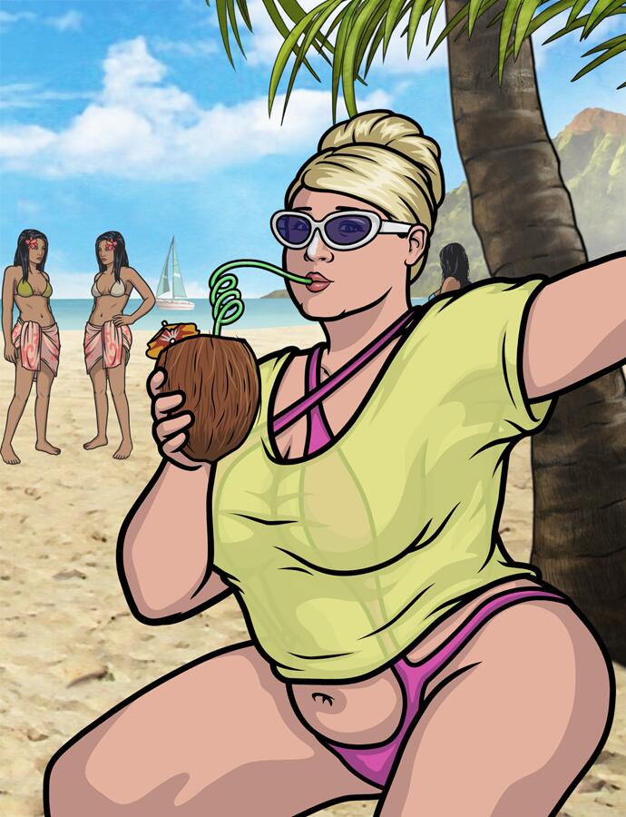 archer_(series) bbw beach belly blonde_hair pam_poovey