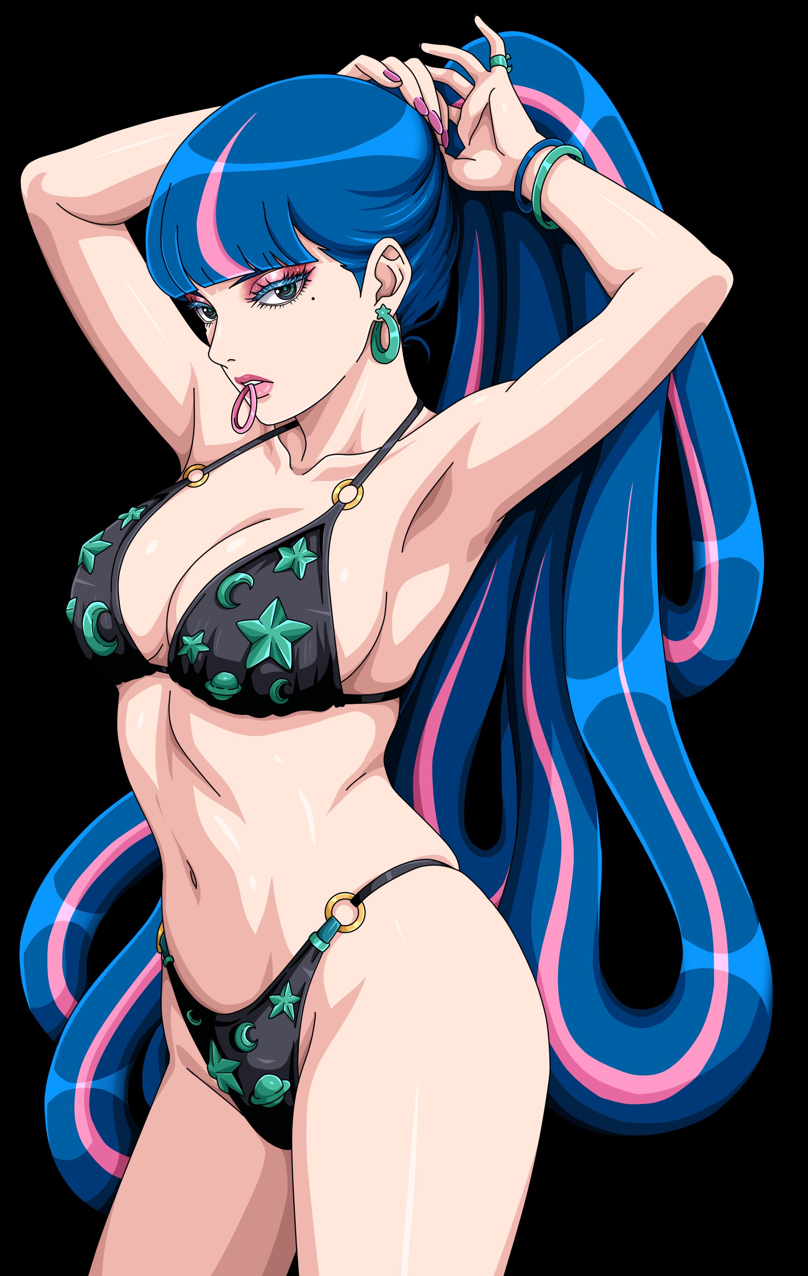 1girls, abs, absurd res, absurdres, ada (boruto), armpit crease, armpit fetish, armpits, arms behind head, arms up, bare thighs, bbookuwatobi, beauty mark, belly button, big breasts, bikini, bikini bottom, bikini top, bimbo, black bikini, black bikini top, black lingerie, black swimsuit, black thong, black underwear, blue eyes, blue hair, boruto: naruto next generations, boruto: two blue vortex, bra, bracelet, bracelets, breasts, busty, cleavage, clothed, ear piercing, ear ring, earring, earrings, eyelashes, eyeshadow, female, female focus, female only, g-string, hi res, high resolution, highres, hips, hoop earrings, hoop earrings oversized, hourglass figure, inner sideboob, jewelry, large breasts, lingerie, lips, lipstick, long fingernails, long hair, long nails, looking at viewer, makeup, nail polish, naruto, naruto (series), painted nails, panties, pink highlights, pink lips, pink lipstick, pink nail polish, pink nails, pinup, ponytail, pose, posing, ring, seductive, seductive eyes, seductive look, seductive pose, shonen jump, shounen jump, shueisha, sideboob, skimpy, skimpy clothes, solo, solo female, solo focus, standing, swimsuit, teenage female, teenager, thick thighs, thighs, thong, tied hair, toned, toned female, underwear, very high resolution, very long hair, voluptuous, voluptuous female, wavy hair, weekly shonen jump, weekly shounen jump, wide hips