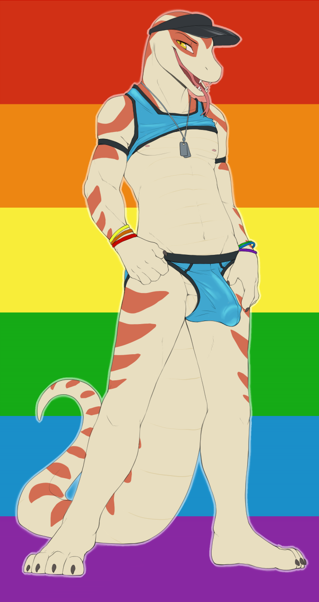 1boy anthro blue_underwear bulge clothing corn_snake derrick hextra male male_only penis_outline reptile scalie snake solo stated_homosexuality sukebepanda underwear