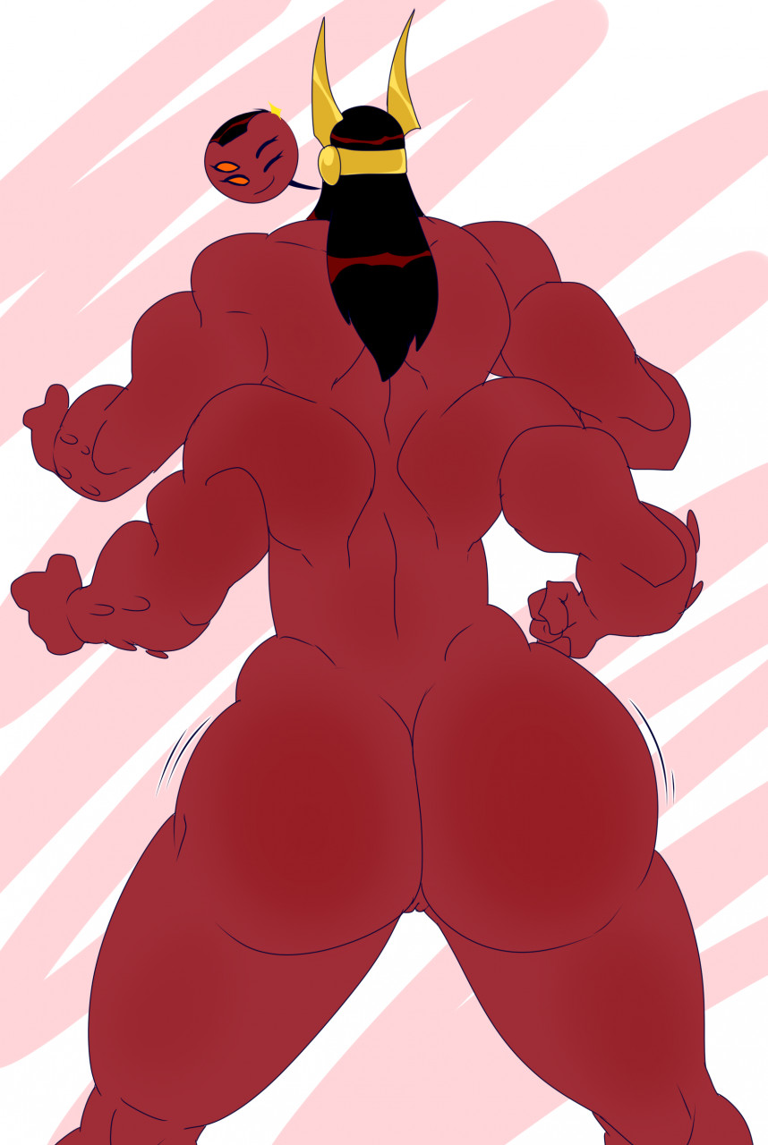 4_arms 4_eyes alien alien_humanoid ass back_muscles ben_10 cartoon_network denizen1414 female genitals hair hi_res humanoid multi_arm multi_eye multi_limb muscular muscular_female muscular_humanoid nude nude_female one_eye_closed orange_eyes pussy red_body red_hair solo tetramand tini_(ben_10) warner_brothers wink