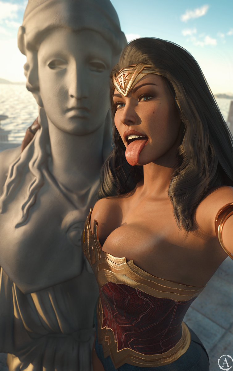 1girls 3d alf3d ass big_ass big_breasts black_hair blender bubble_ass bubble_butt cleavage dc dc_comics diana_prince female female_only fit_female high_resolution injustice_2 muscle_girl muscular muscular_arms muscular_female olive_skin selfie sensual solo thick_lips tongue_out wonder_woman wonder_woman_(injustice) wonder_woman_(series)