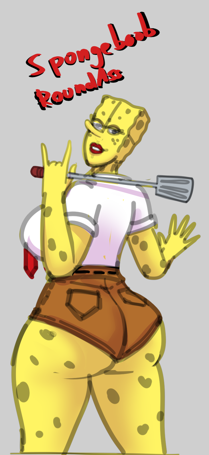 child_bearing_hips clothing color curvy diklonius female huge_breasts huge_butt nickelodeon rule_63 shorts sketch sponge spongebob_squarepants spongebob_squarepants_(character) spongebob_squarepants_(series) thick_thighs voluptuous wide_hips yellow_body