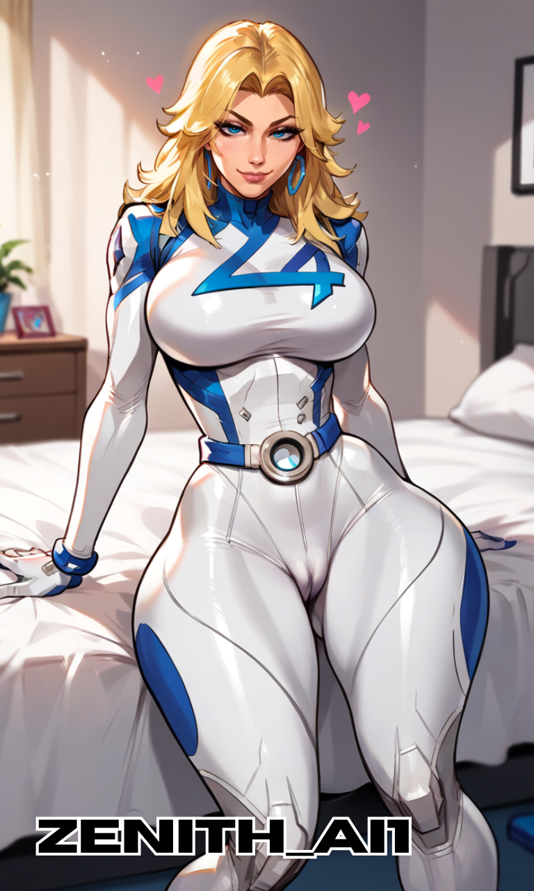 big_breasts blonde_hair cameltoe fantastic_four invisible_woman large_breasts marvel marvel_rivals suit susan_storm zenithai