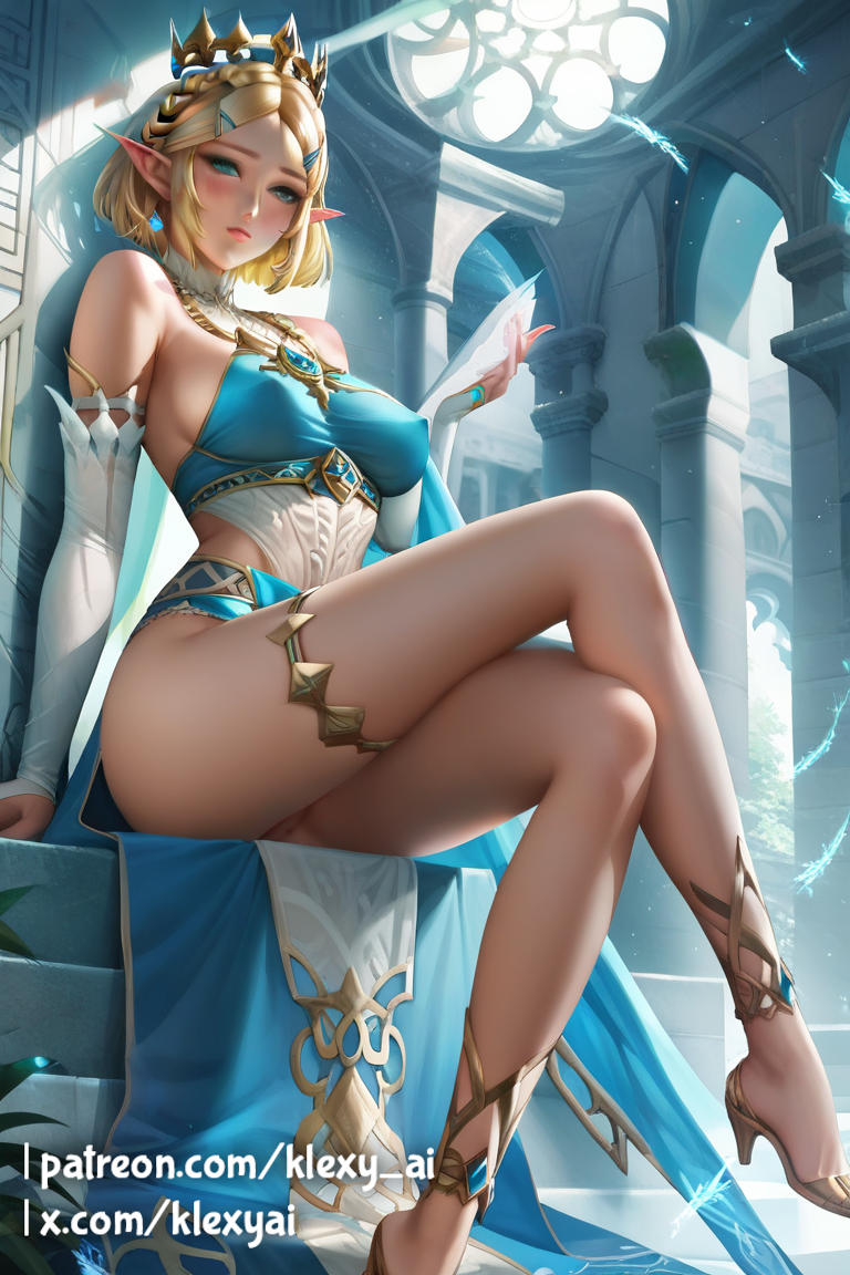 ai_generated arm_up arm_warmers armwear ass big_ass big_breasts blonde_female blonde_hair blonde_hair_female blue_eyes blush blush breasts clothed clothed_female clothing crossed_legs crown dress ear_ring ear_rings earrings exposed_pussy female female_focus female_only hair_band heels hourglass_figure hourglass_figured_female huge_ass huge_breasts hylian hylian_ears klexyai leg_band leg_wear legs_crossed looking_down looking_down_at_viewer mostly_clothed mostly_clothed_female mostly_clothed_male nipple_bulge no_panties patreon patreon_username princess_zelda public public_nudity pussy short_hair skimpy skimpy_clothes skimpy_clothing skimpy_dress skimpy_outfit solo solo_female solo_focus straight_face tears_of_the_kingdom the_legend_of_zelda thick_thighs updress voluptuous voluptuous_female zelda_(breath_of_the_wild)