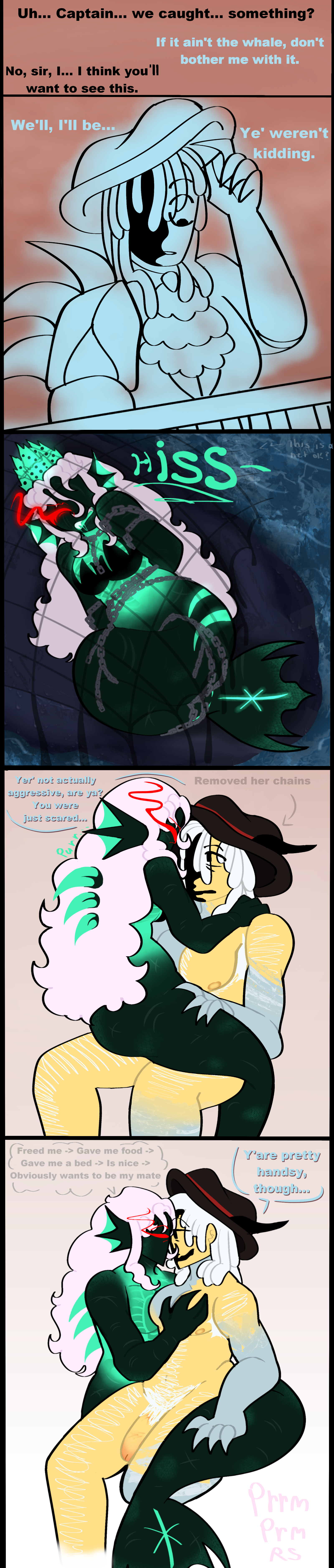 1x1x1x1, 1x1x1x1 (forsaken), ambiguous gender, ambiguous/ambiguous, black body, body hair, comic, dialogue, forsaken (roblox), futa on female, futanari, gasharpoon john doe, green body, imminent sex, intersex, john doe (forsaken), john doe (roblox), lesbian, merfolk, mermaid, naked, nude, pirate, prrmaprmrse, roblox, roblox game, robloxian, self upload, sitting on lap, tagme, thought bubble, white hair, yellow skin