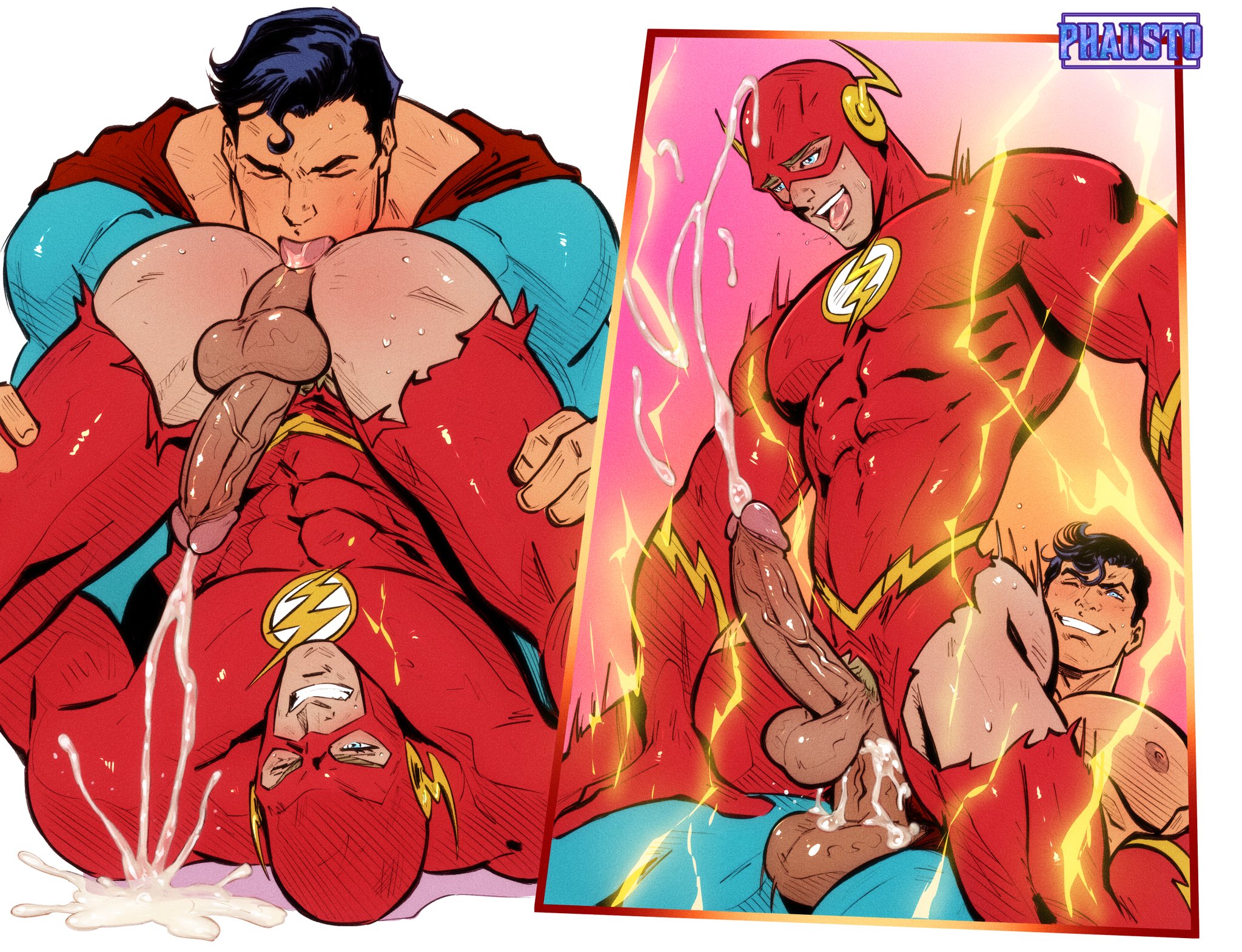 anal, anal sex, anilingus, balls, barry allen, big pecs, big penis, clark kent, closed eyes, cum, cum in ass, cum inside, dc, dc comics, eating, eating ass, erect penis, erection, foreskin, fully retracted foreskin, gay, licking, licking ass, male, male focus, male only, muscular, muscular male, nipples, pecs, penetration, penis, penis in ass, phausto, retracted foreskin, rimming, rimming male, ripped bodysuit, ripped clothing, superman, superman (clark kent), superman (series), the flash, the flash (series), tongue out, uncircumcised, veiny penis, yaoi