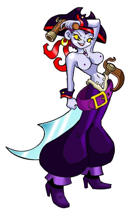 artist_request cutlass hourglass_figure pirate pistol purple_hair risky_boots shantae straight_hair sword tagme topless wayforward