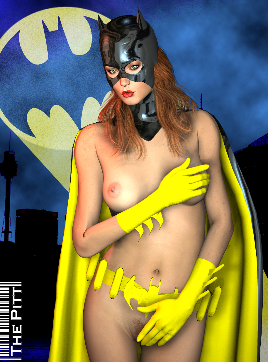 1girls 3d batgirl batman_(series) dc dc_comics female female_only nipples solo straight_hair the_pitt