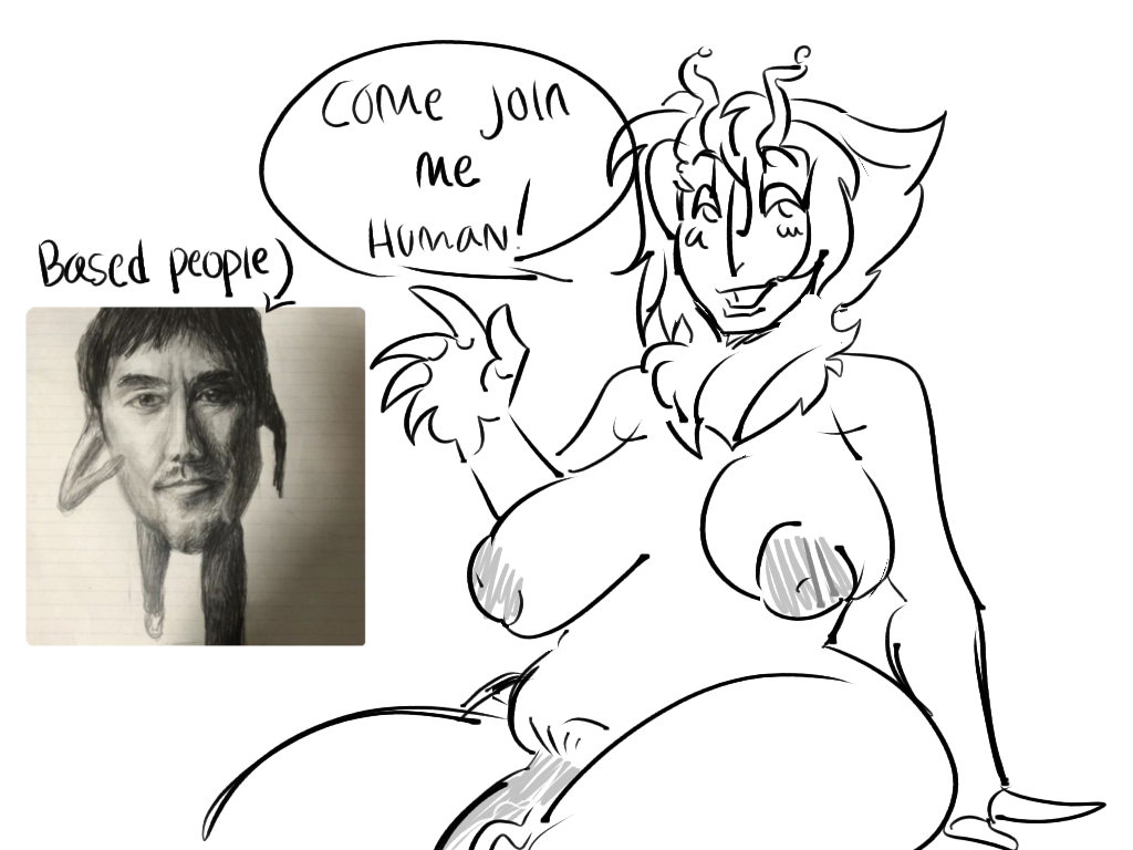 1futa 2d alien/human alien_girl antennas areolae big_ass big_breasts big_nipples big_penis big_thighs breasts cock digital_media fur futa_only futanari intersex inverted_nipples large_areolae looking_at_viewer navel nipples nude penis puffy_nipples sagging_breasts simple_background sketch solo tobie tobie_(artist) white_background
