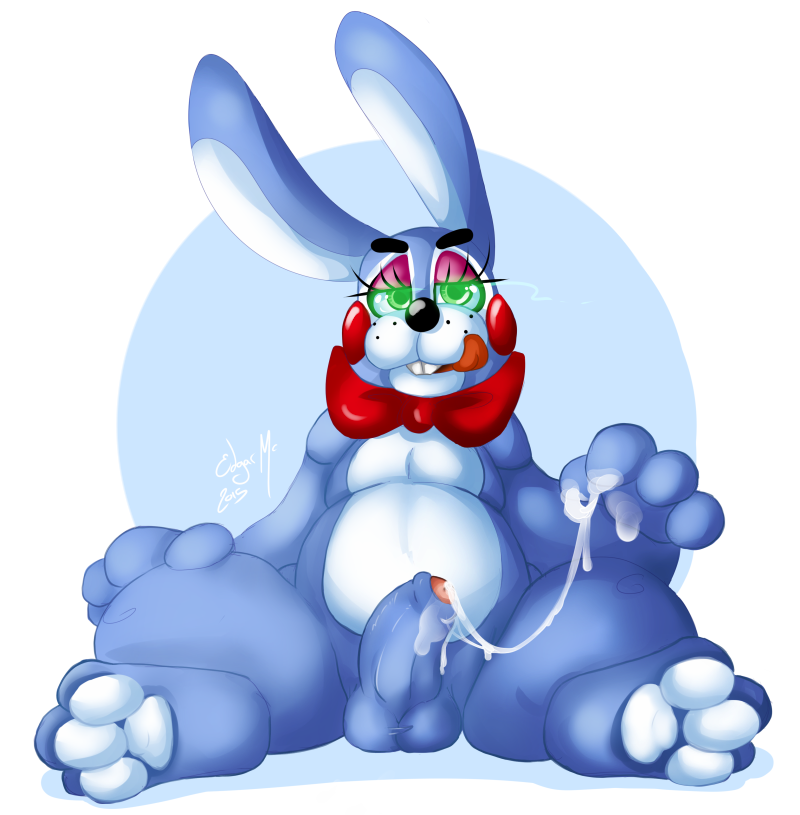 1boy animatronic anthro balls barefoot bow buckteeth cum cum_on_hand cum_on_penis cum_string erection five_nights_at_freddy's five_nights_at_freddy's_2 fronnie frots glowing glowing_eyes half-closed_eyes lagomorph long_ears machine male male_only mammal pawpads paws penis rabbit robot rosy_cheeks sitting solo spread_legs spreading teeth tongue tongue_out toy_bonnie_(fnaf) uncut video_games