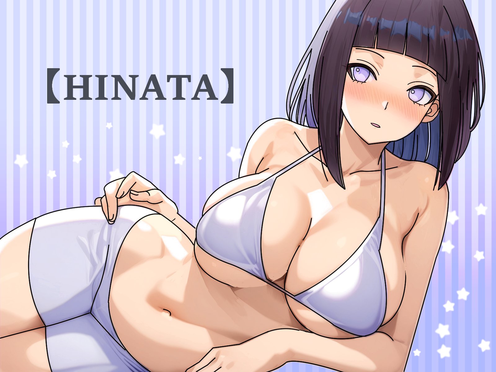 1girls, abs, bare arms, bare shoulders, bare thighs, belly, belly button, big breasts, bikini, bikini top, blush, booty shorts, boruto: naruto next generations, breasts, busty, cleavage, cute, english text, female, female focus, female only, hi res, high resolution, highres, hinata hyuuga, hips, hourglass figure, hyuuga hinata, kurobe0012, large breasts, legs together, light skin, light-skinned female, looking away, looking to the side, lying, lying on side, mature, mature female, milf, minishorts, naruto, naruto (series), nose blush, on side, pale skin, pale-skinned female, parted lips, perky breasts, pinup, pose, posing, purple eyes, purple hair, short shorts, shorts, shounen jump, shueisha, sideboob, solo, solo female, solo focus, swimsuit, text, toned, toned female, underboob, underwear, uzumaki hinata, very high resolution, voluptuous, voluptuous female, weekly shonen jump, white bikini, white bikini top, white bra, white swimsuit, white underwear, wide hips