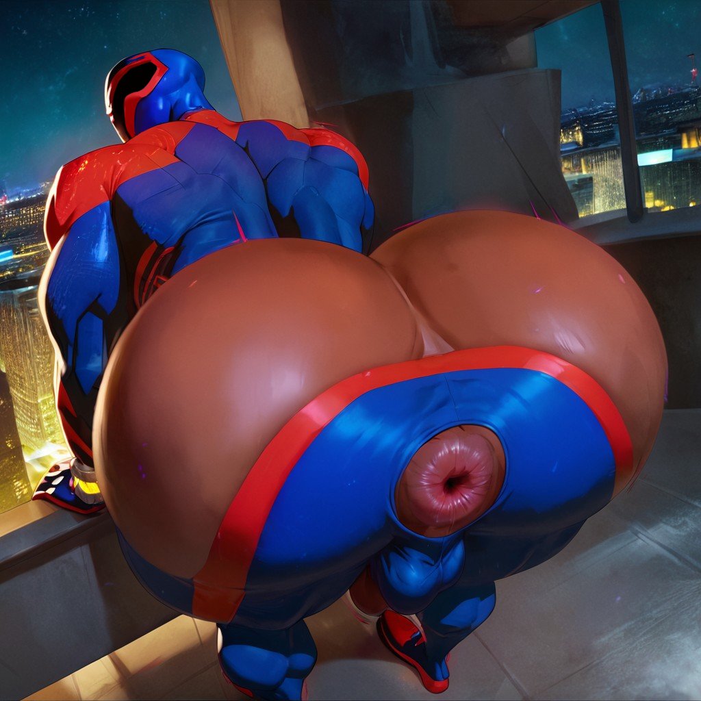 1boy 2024 ai_assisted ai_generated anal_access anal_only anus anus_cutout ass balls bara bara_ass big_ass big_butt bodybuilder bodysuit bubble_butt bulge dark-skinned_male dat_ass gay hyper hyper_ass hyper_muscles male male_only marvel marvel_comics mask masked masked_male miguel_o'hara muscular muscular_arms muscular_ass muscular_back muscular_legs muscular_male puffy_anus rokuworshiper solo solo_focus solo_male spider-man:_across_the_spider-verse spider-man_2099 yaoi