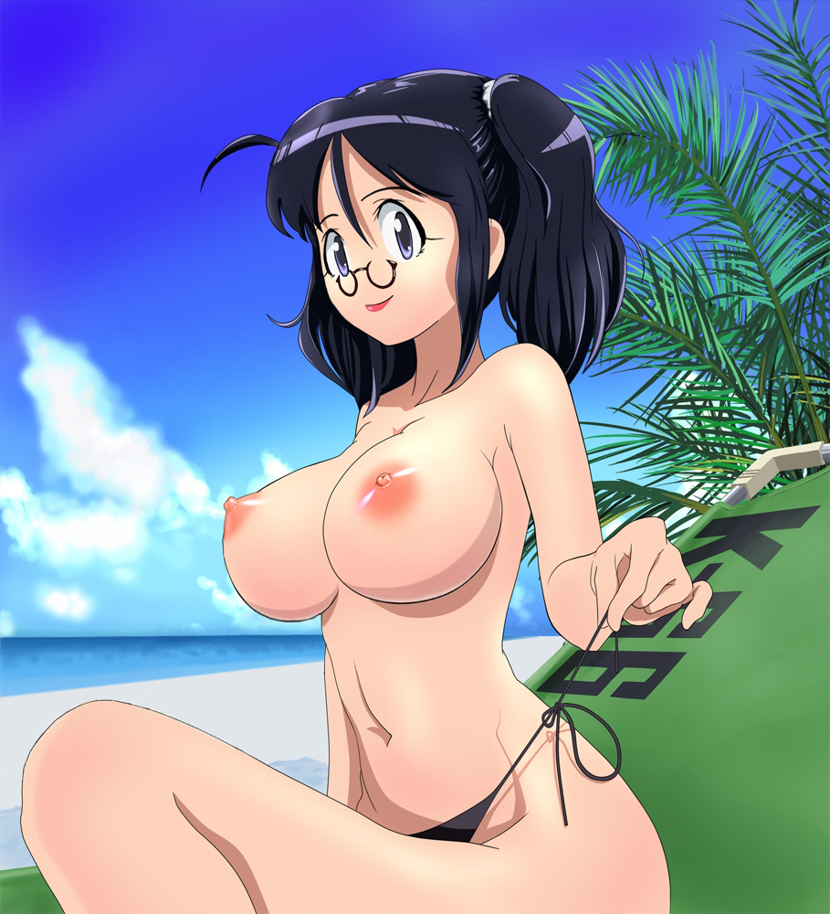 female hinata_aki keroro_gunsou solo topless