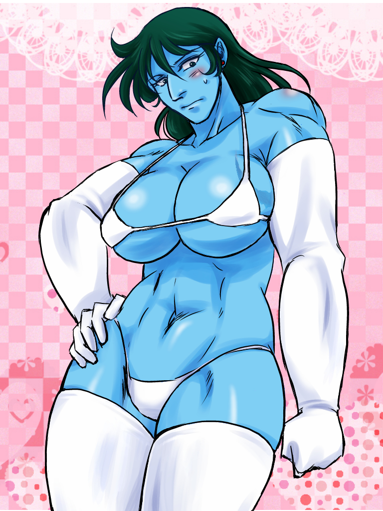 bikini blue_skin blue_skinned_female giant_robo youshi