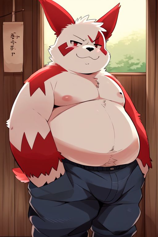 anthro anthro_only chubby furry furry_male furry_only generation_3_pokemon male male_focus male_only pokemon pokemon_(species) solo solo_male zangoose