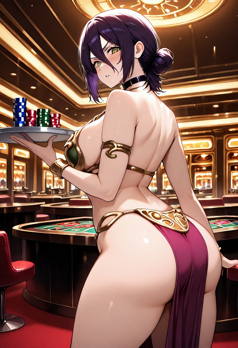 1girls, 2025, ai generated, bigtub7775, chainsaw man, female, female only, reze (chainsaw man), slave leia (cosplay), solo, solo female, tagme