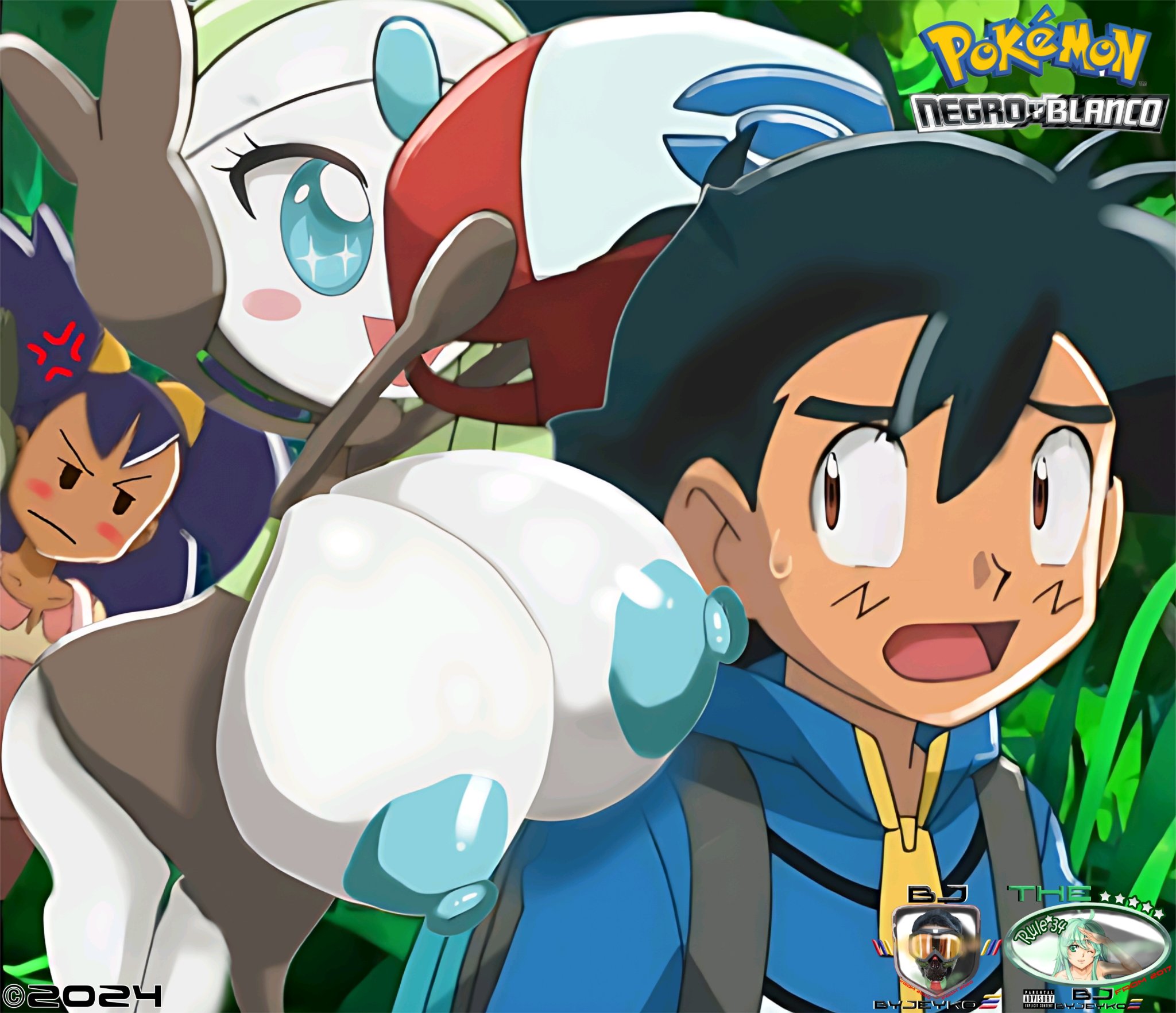 2024, 2girls, ash ketchum, ass, ass bigger than head, ass focus, axew, balls, barely contained, big ass, big boobs, big breasts, big butt, big nipples, bjbyjeyko, breasts, bubble butt, bursting butt, byjeyko, creatures (company), dumpy, edited, edited art, edited screencap, eyelashes, fat ass, fat butt, female, game freak, generation 5 pokemon, gigantic ass, green hair, huge breasts, hyper, hyper ass, hyper butt, hyper hourglass, ibispaintx, impossible clothes, impossible clothing, iris (pokemon), legendary pokemon, lipstick, male, meloetta, mythical pokemon, nintendo, pokemon, pokemon (species), pokemon bw, purple eyes, pussy, remastered, satoshi (pokemon), screen capture, screencap, screenshot, screenshot edit, sideboob, solo, solo female, thick thighs, unrealistic proportions, voluptuous, voluptuous female, wavy hair
