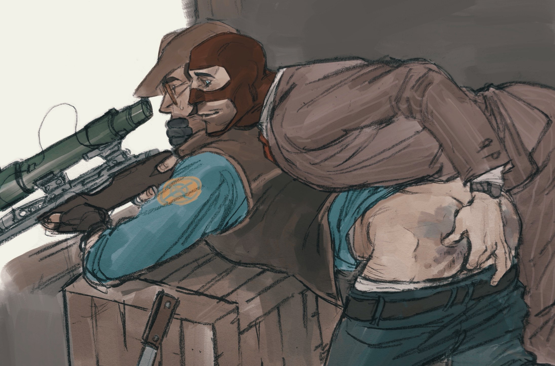 1506734175garth, age difference, anal, anal fingering, bruised ass, clothed, clothed sex, covering mouth, fingers in ass, gay, gay sex, male, male only, older dom younger sub, older penetrating younger, pants down, sleeping with enemy, sniper (team fortress 2), spy (team fortress 2), team fortress 2, yaoi