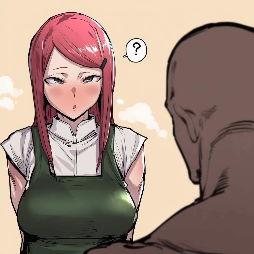 1boy, 1girls, ai generated, dark-skinned male, female, goblinharem, kushina, light-skinned female, male, naruto (series), red hair, tagme, uzumaki kushina, wedding dress
