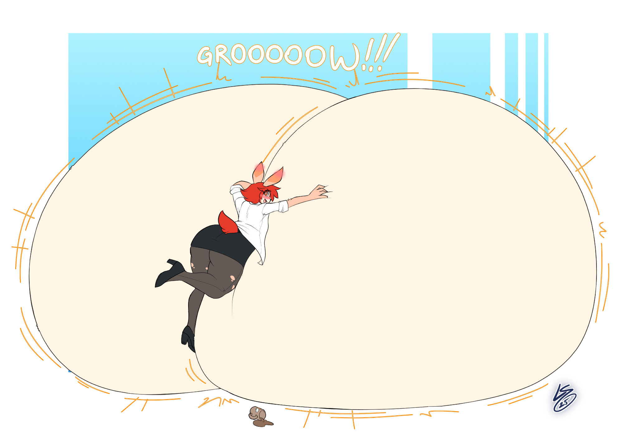 ass, big ass, big breasts, breast expansion, breast growth, breast growth (enlargement), breasts, bubble ass, bubble butt, clare (themushlord), cleavage, female, furry, huge ass, huge breasts, hyper breasts, lunarspy, tagme, thick thighs, wide hips