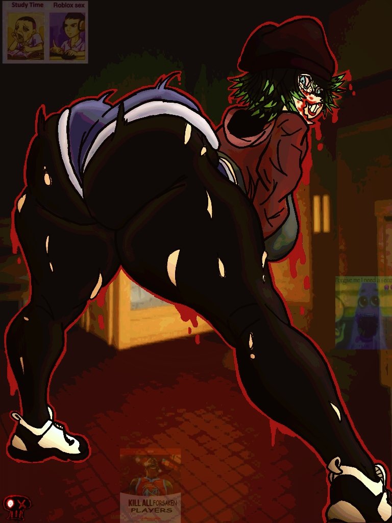 1girls, ariana (pillar chase 2), ass, ass focus, beanie, breasts, female, fully clothed, looking at viewer, meme, pillar chase 2, psych0nutz, ripped stockings, roblox, roblox game, skullvert, tagme, thighs, twerking