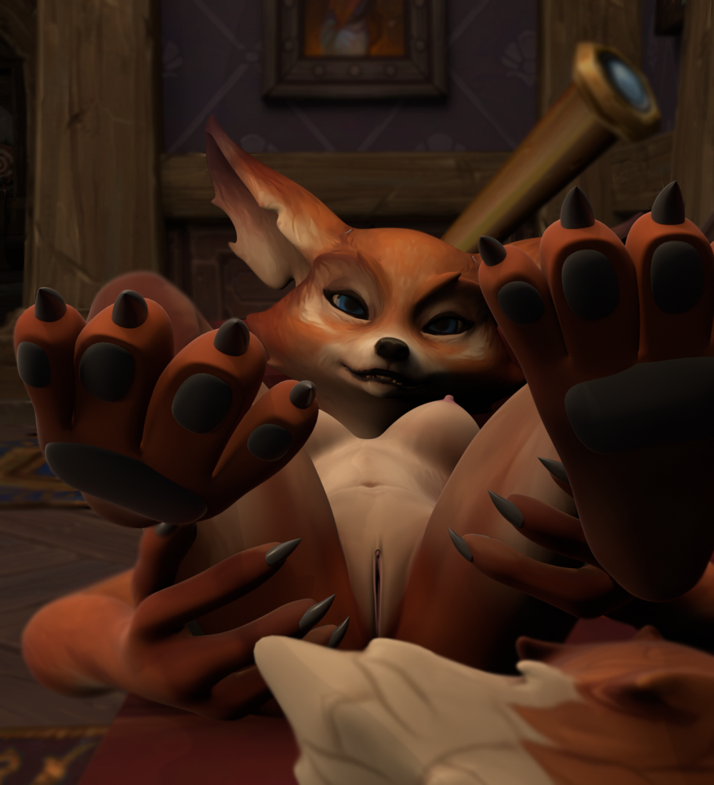 3d blender breasts female foot_fetish furry looking_at_viewer small_breasts tail vulpera world_of_warcraft