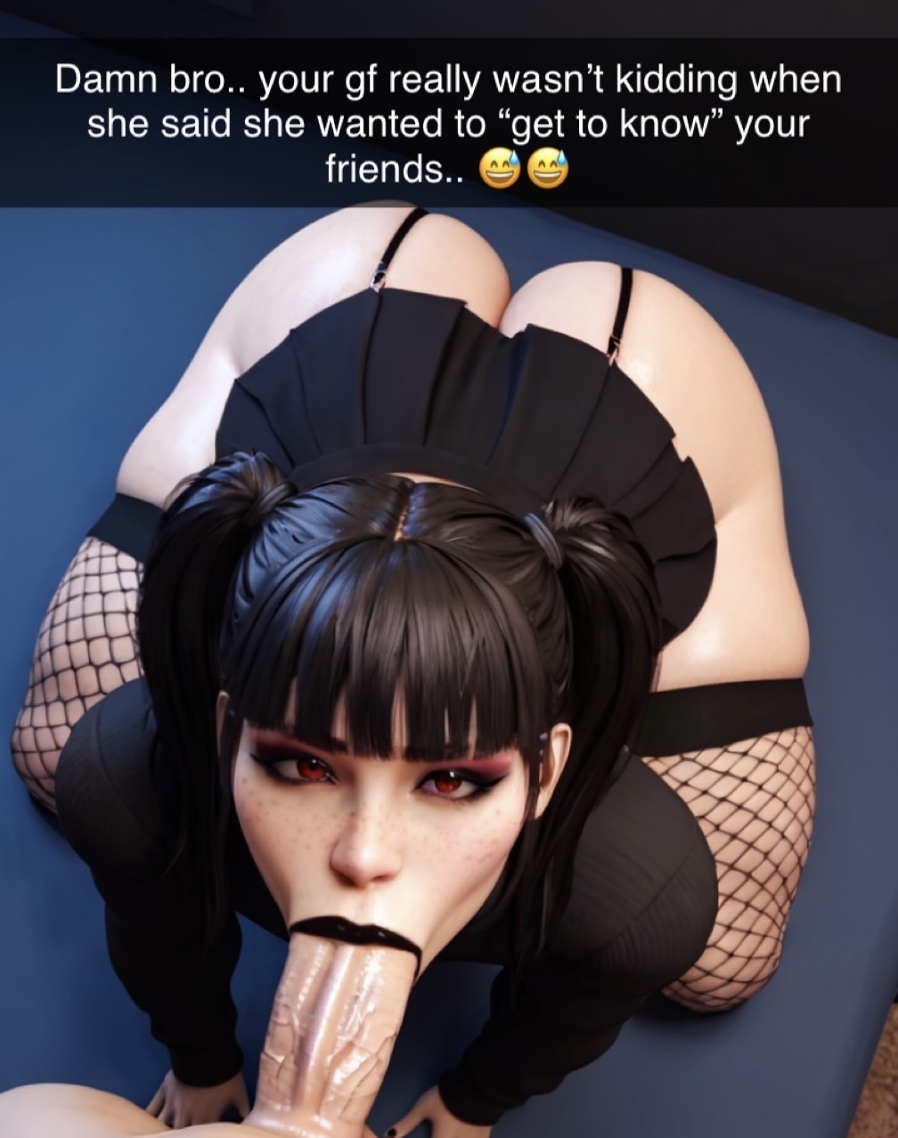 1boy 1boy1girl 1girls 3d abs ai_generated best_friends big_ass big_breasts big_penis black_hair black_lipstick blowjob busty cheating cheating_girlfriend cheating_wife cheating_with_friend crop_top cuck cucking_viewer cuckold cuckold_pov cuckolding fellatio fishnets girthy_penis goth goth_girl high_heels hispanic kali(oc) latina male netorare ntr oral oral_penetration oral_sex penis pov pov_blowjob pov_eye_contact radnsad snapchat story sucking sucking_penis text thick_thighs turtleneck twintails veiny_penis