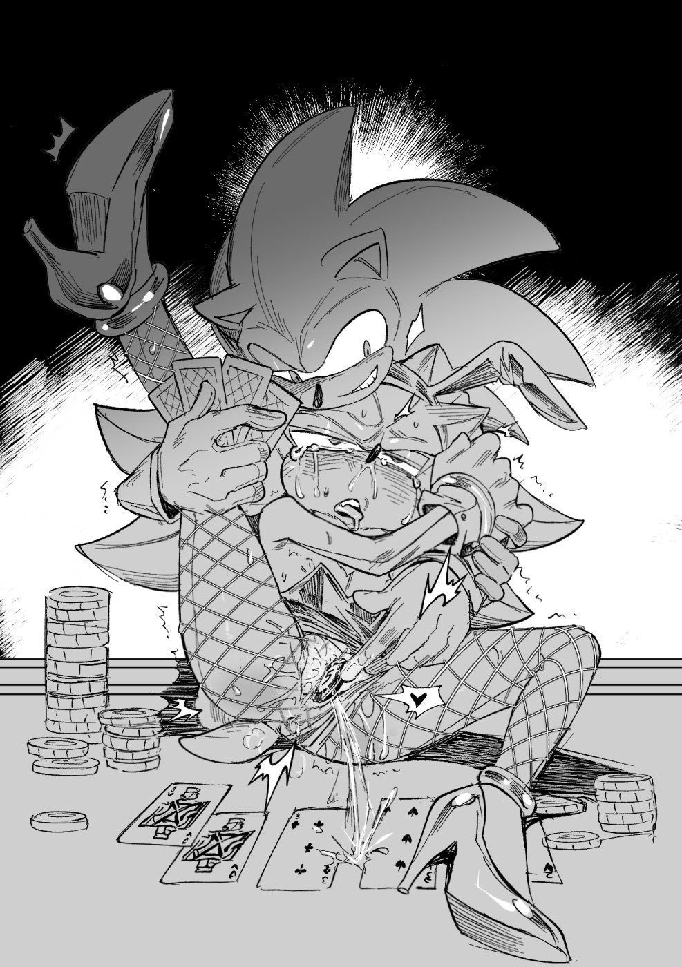 2boys anthro bunnysuit cuntboy junoisnowhere shadow_the_hedgehog sonic_(series) sonic_the_hedgehog sonic_the_hedgehog_(series) tagme