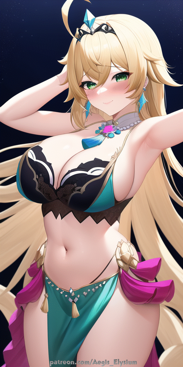 1girls aegis_elysium ai_art ai_generated beach bikini blush blushing_at_viewer breasts cleavage female_focus fischl_(genshin_impact) gem genshin_impact gloves hair_ornament headpiece highres hoyoverse huge_breasts jewelry large_breasts lingerie long_hair looking_at_viewer navel night patreon patreon_username pink_hair red_dress skimpy skimpy_clothes skimpy_outfit sky smile solo solo_focus stars thick_thighs thighhighs thighs tiara very_long_hair