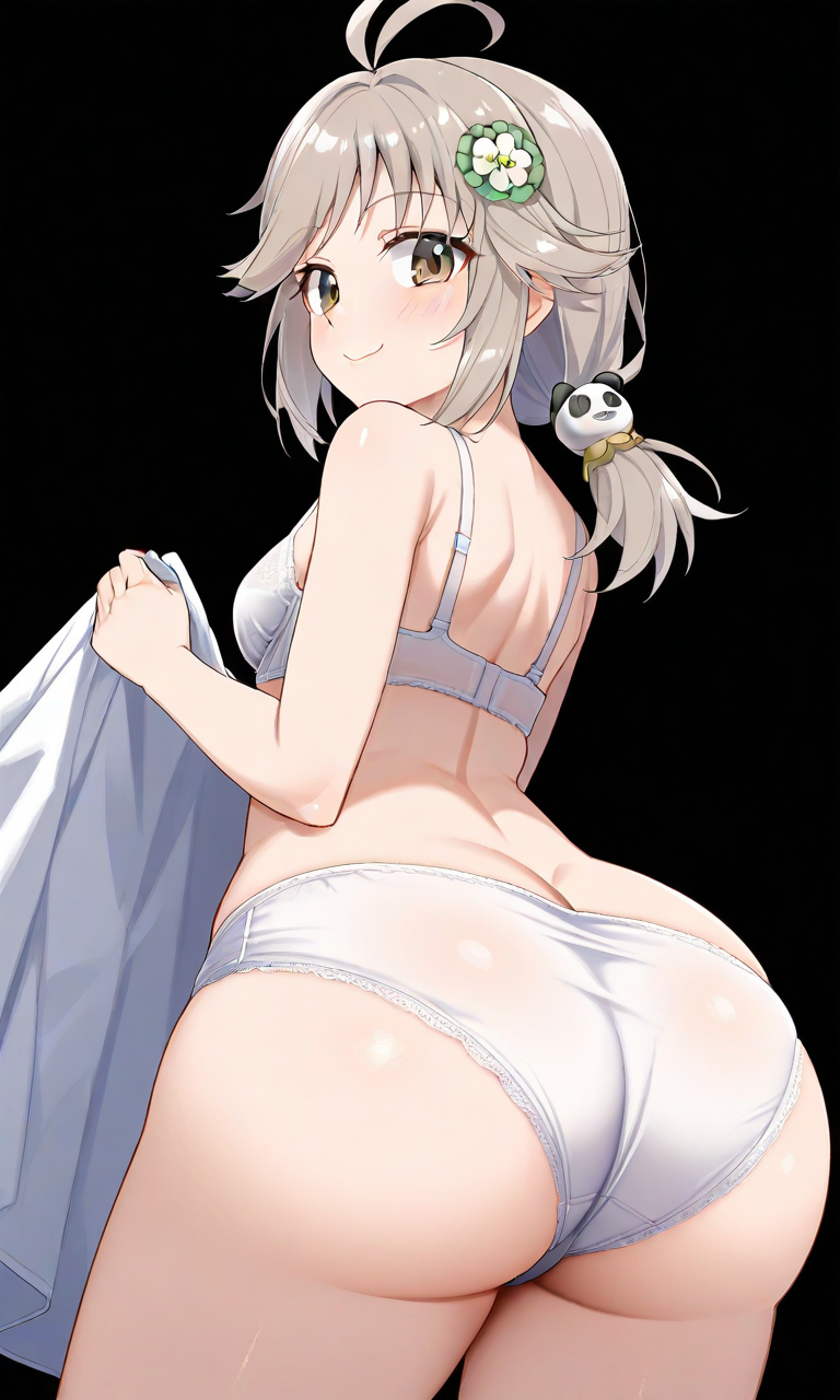 1girls ai_generated female huge_ass huge_butt panties rune_factory rune_factory_4 solo underwear white_hair white_panties white_underwear xiao_pai